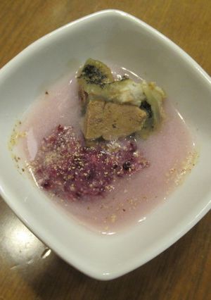 紫玉米龍膽石斑魚肝皮湯 的食譜成品照片