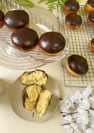 صورة لوصفة دوناتس بصوص الجاناش 🍩 Boston Cream Donuts