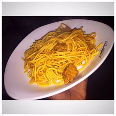 A picture of Beef Jollof Spaghetti.