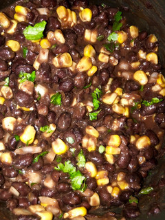 A picture of Spicy cilantro lime black beans.