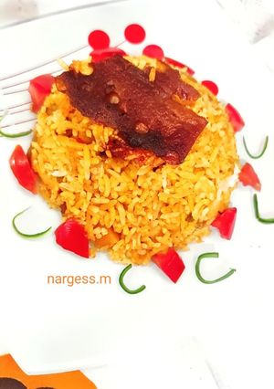 عکسی از دستور بادمجان پلو