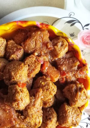 A picture of Soya Chunk Masala.