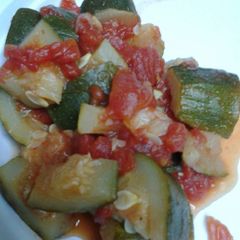 A picture of Simple easy zucchini and tomatoes.