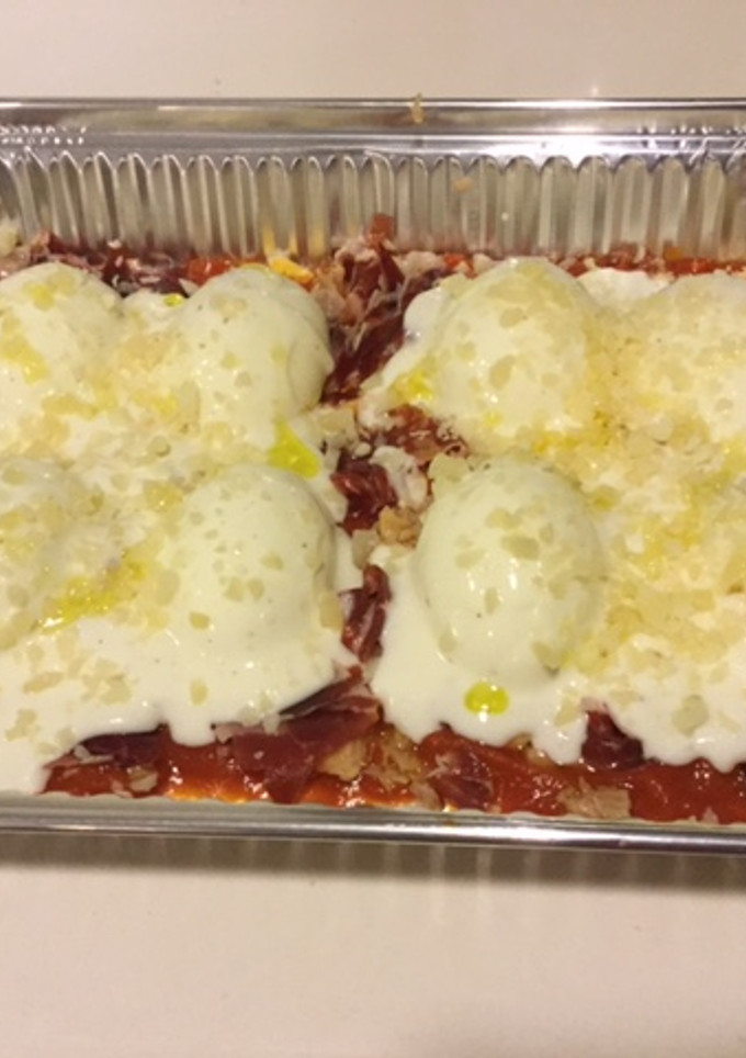 Una foto de Huevos cocidos con bechamel