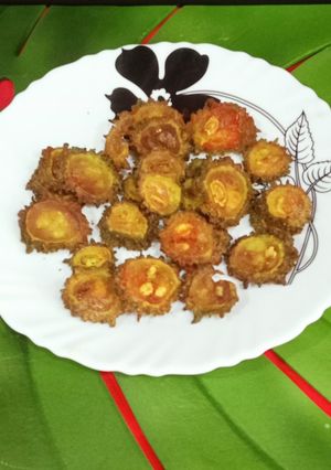 A picture of Crispy Spicy karela Fry.