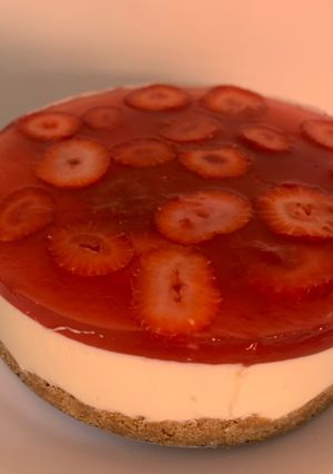 Una foto de Cheesecake de frutilla (sin horno)