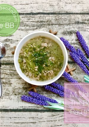 Hình của món Ăn Dặm - Mì Udon Bò Rau Thơm.