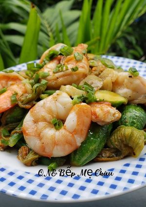 Hình của món Bí nụ xào tôm.