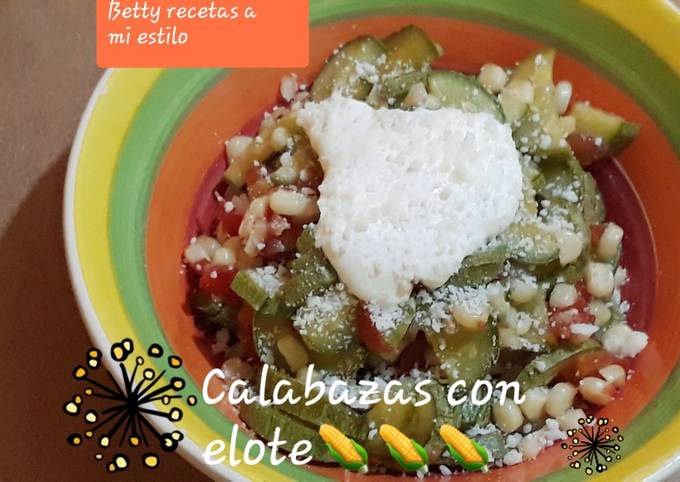 Calabazas con elote Receta de Betty recetas a mi estilo- Cookpad