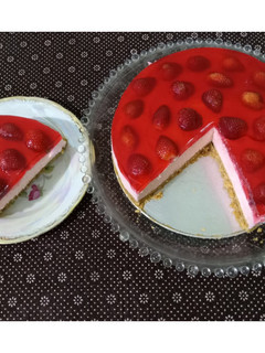 Foto resep Unbaked Strawberry Cheese Cake