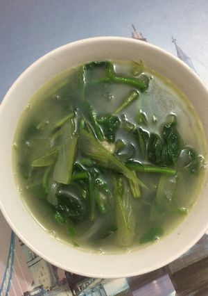 Hình của món Ngao nấu bầu,mồng tơi.