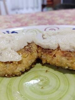 Una foto de Milanesas de soja con zanahoria y cebolla VEGANAS