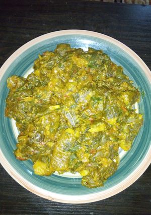 A picture of Spinach leaf Ekpang kukwuo.