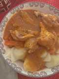 Pollo a la cerveza con patatas al vapor en Thermomix tm5