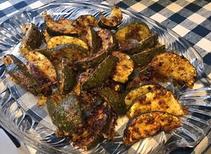 Une photo de Courgettes rondes au four façon potatoes