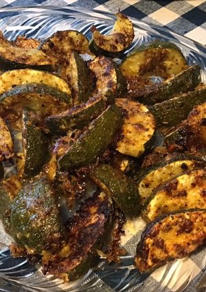 Une photo de Courgettes rondes au four façon potatoes