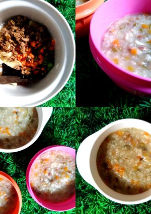 Foto resep MPASI 8 Bulan : Nasi, Hati Ayam, Buncis, Wortel (Slow Cooker)