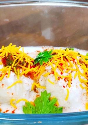 A picture of Instant Bread dahi bhalle.