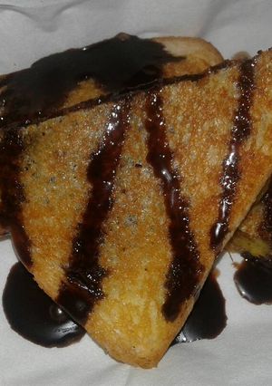 Foto resep Roti Panggang isi Pisang Coklat
