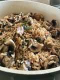 🍄 Μανιτάρια 🍄 λευκά με ρύζι 🍚 καστανό και sauce vinaigrette🍴νηστίσιμα
