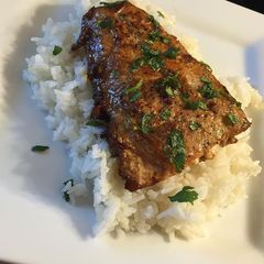 A picture of Honey Grilled Soy Salmon.