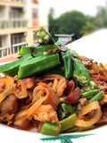 Herring In Paprika Sauce Top Okra With Spicy Soy Sauce