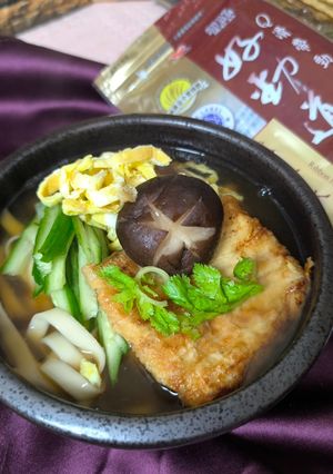 豆皮醬油雞湯麵 的食譜成品照片
