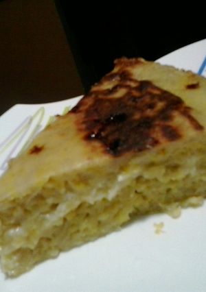 Una foto de Torta cambur queso (banana-queso)