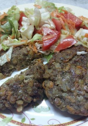 Una foto de Hamburguesa de lenteja!