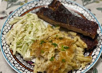 Unique Cuisine Ribs w Mac  Slaw Restaurant Style