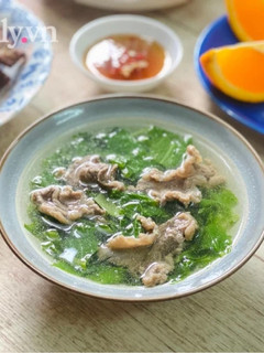 Hình của món Canh Cải Nấu Thịt Bò.