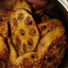 Kamal kakadi ka achar (lotus stem pickle) A picture of Kamal kakadi ka achar (lotus stem pickle).