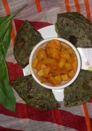 A picture of Palak paratha.
