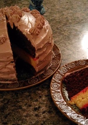 A picture of Chocolate Mousse 3 Layer Cake.