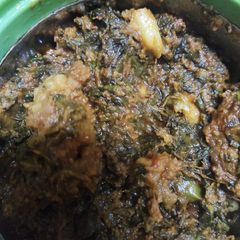Gobhi palak gosht A picture of Gobhi palak gosht.