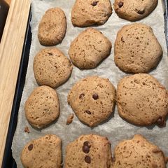 A picture of Easy vegan choc chip cookie.