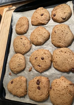 A picture of Easy vegan choc chip cookie.
