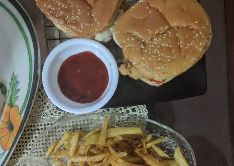 Recipe of Super Quick Homemade Zinger Burger 💖💖#CookpadRamadan #RamadanSpecial