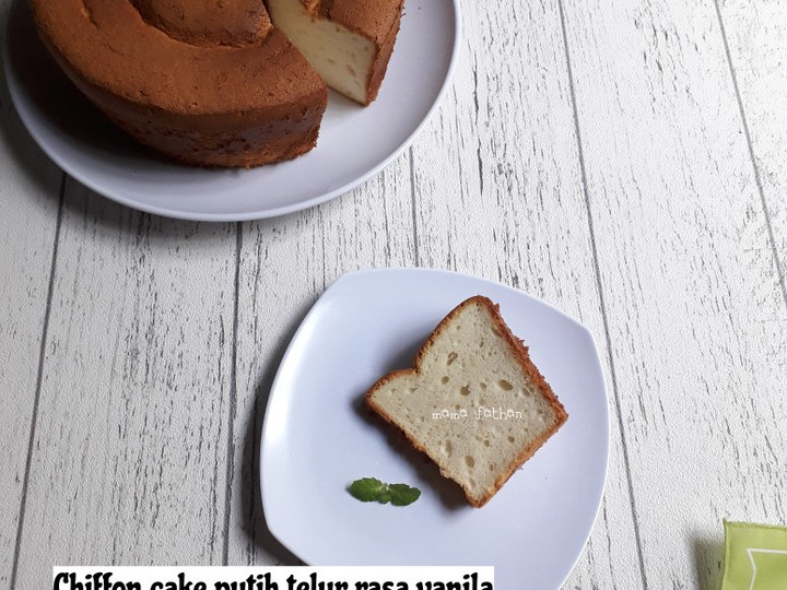 Resep Chiffon cake putih telur rasa vanila yang Enak