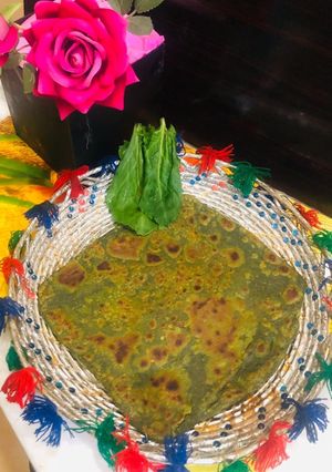 A picture of Palak paratha.