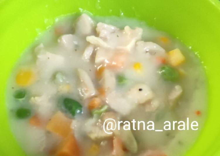 Sup krim ayam instan (4 bahan)