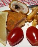 Rollos de carne de avícola, rellenos y empanados fritos en aceite para principiantes