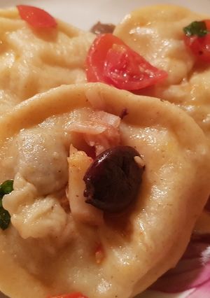 Foto di Ravioloni baccalà e olive taggiasche