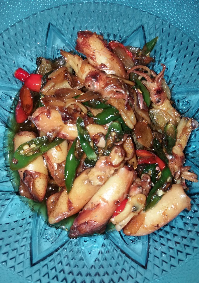 Foto resep Cumi asin cabe ijo saus tiRam