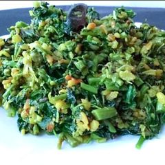 Saaga Ghanta / saag with moon dal A picture of Saaga Ghanta / saag with moon dal.