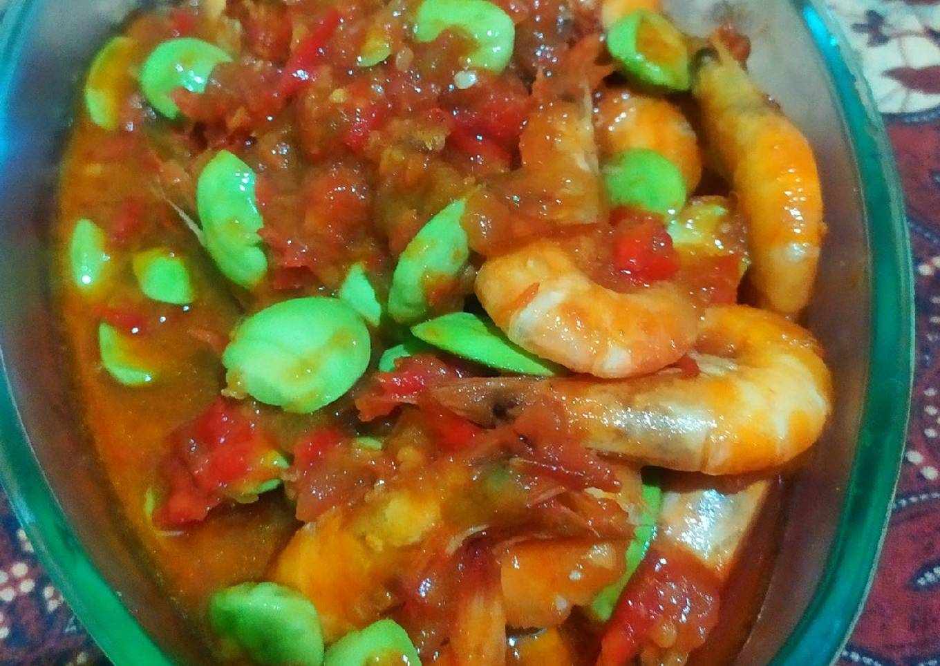 Balado udang pete