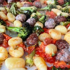 A picture of Sheet Pan Gnocchi, Sausage, and Broccoli.