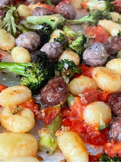 A picture of Sheet Pan Gnocchi, Sausage, and Broccoli.