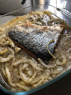 Una foto de Salmón al horno
