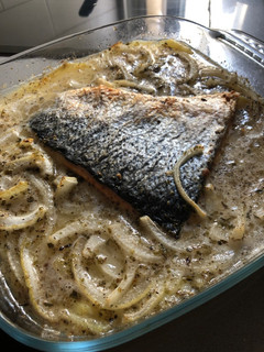 Una foto de Salmón al horno